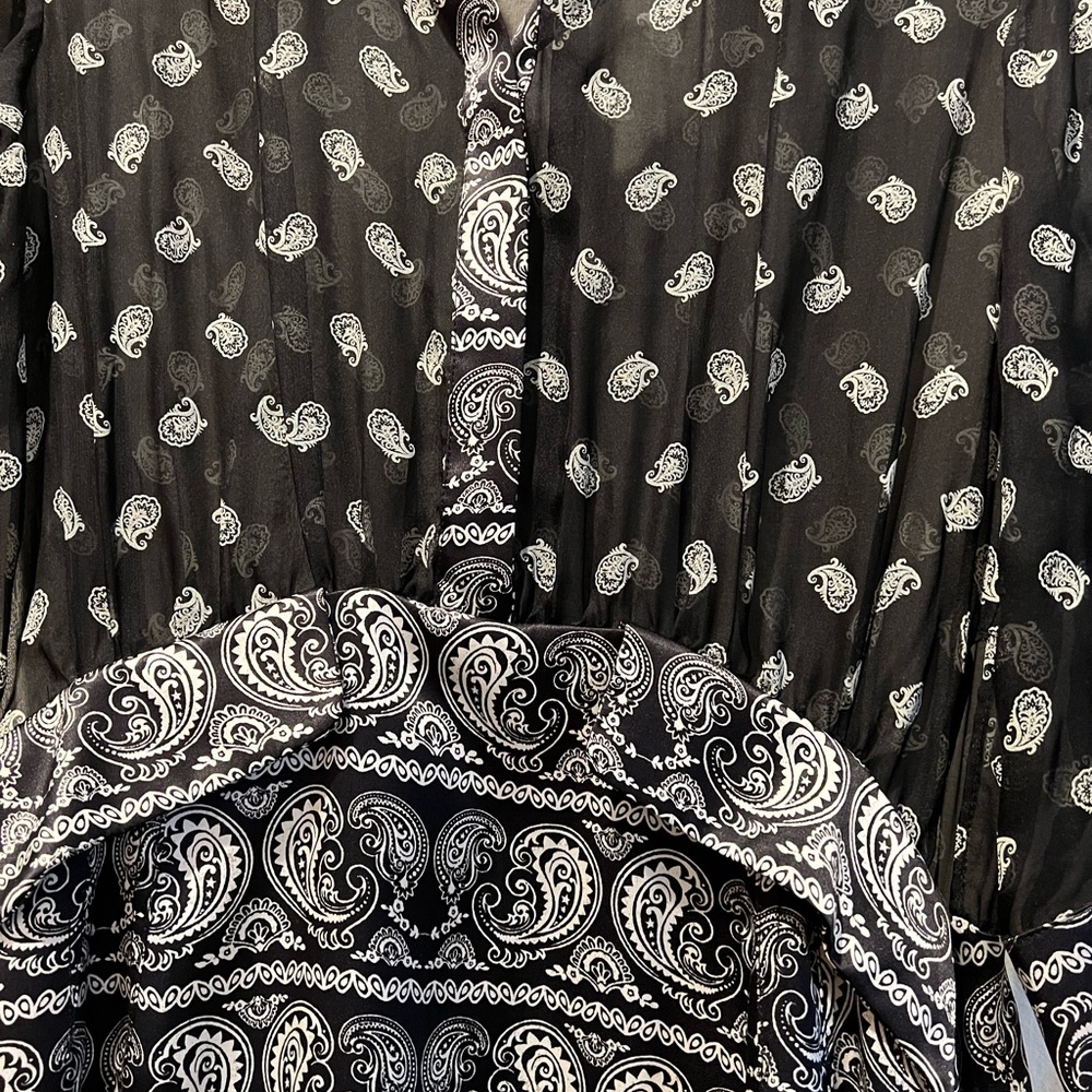 Balmain Black and White Paisley Mini Dress